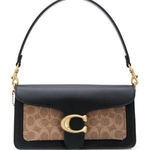 Coach tabby Black and Tan Signature Shoulder Bag 26